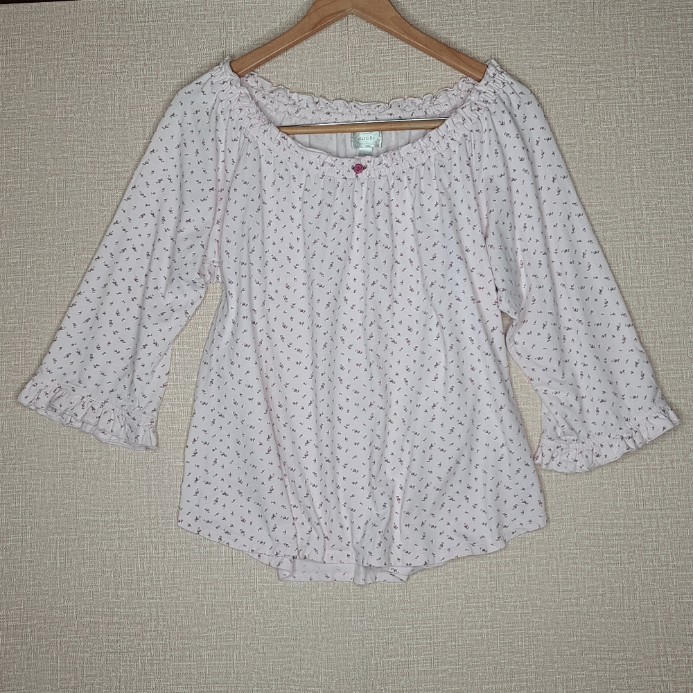 Starialle Sleepwear Pajama Top Floral Print